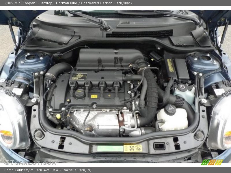 Horizon Blue / Checkered Carbon Black/Black 2009 Mini Cooper S Hardtop