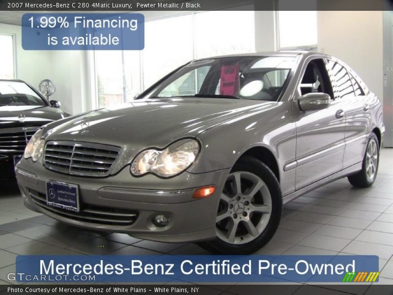 Pewter Metallic / Black 2007 Mercedes-Benz C 280 4Matic Luxury