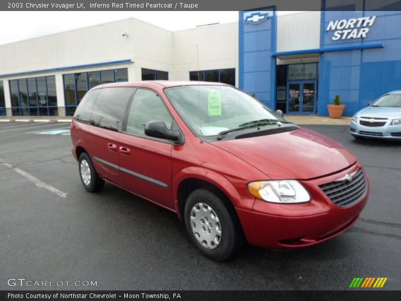 Inferno Red Tinted Pearlcoat / Taupe 2003 Chrysler Voyager LX