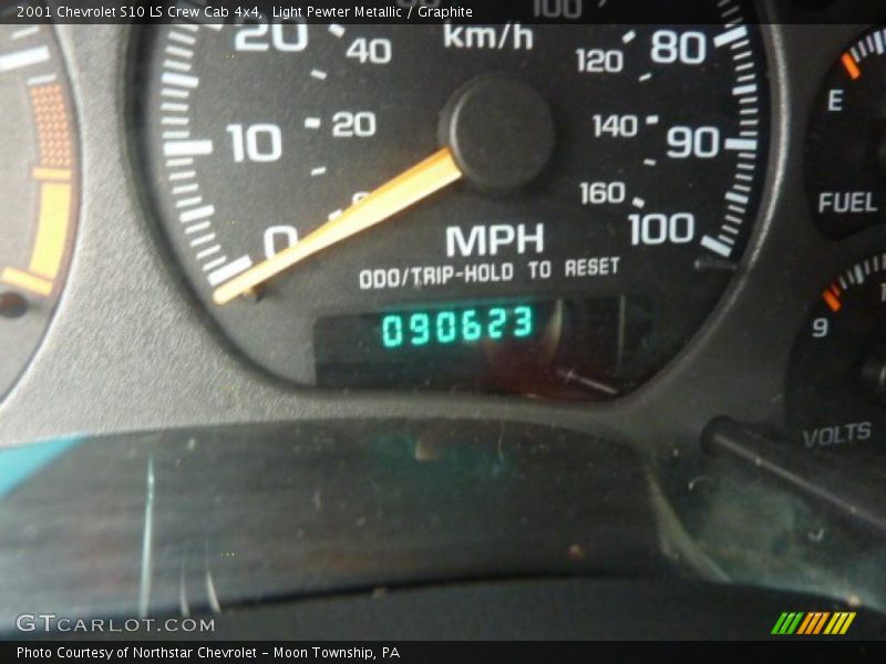 Light Pewter Metallic / Graphite 2001 Chevrolet S10 LS Crew Cab 4x4