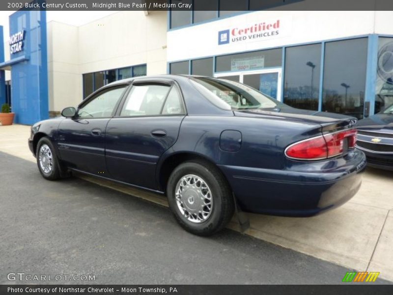 Midnight Blue Pearl / Medium Gray 2002 Buick Century Custom