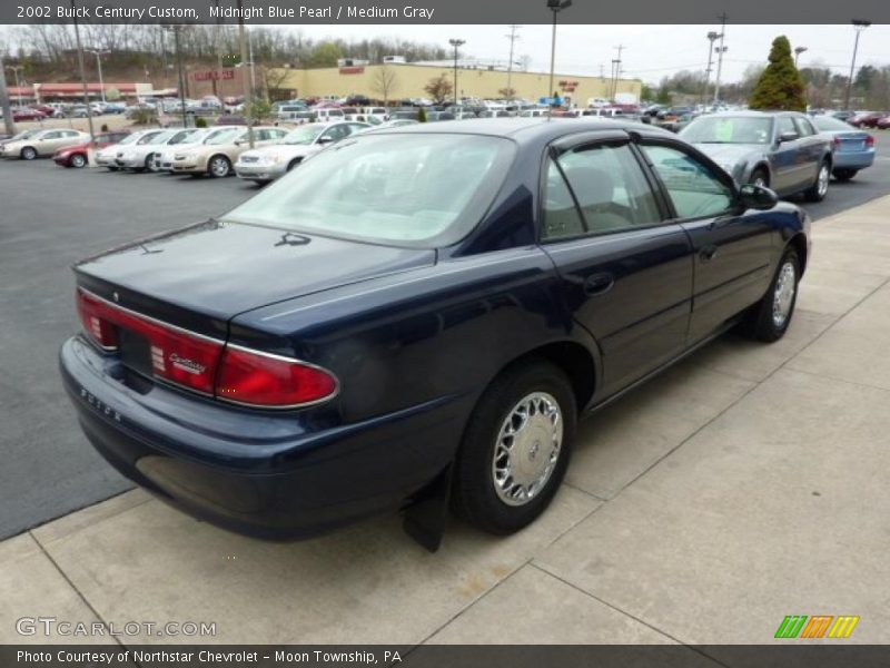 Midnight Blue Pearl / Medium Gray 2002 Buick Century Custom
