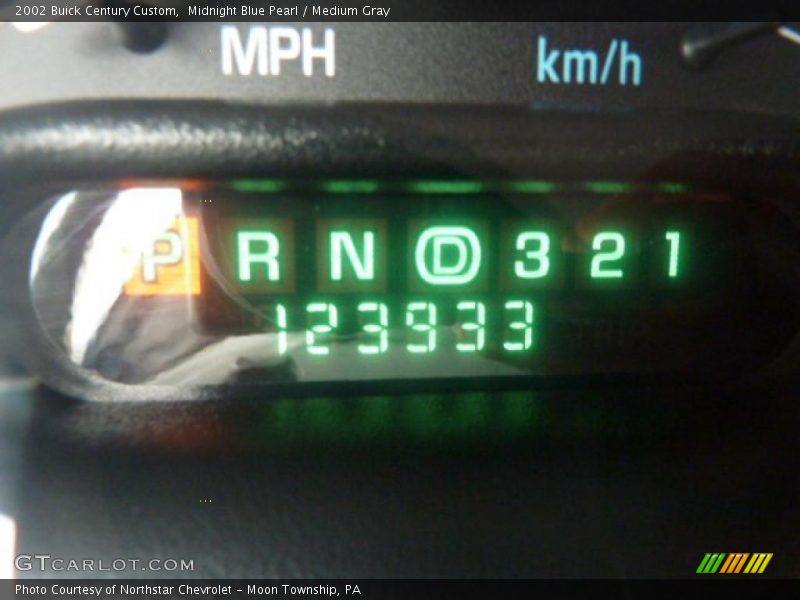 Midnight Blue Pearl / Medium Gray 2002 Buick Century Custom