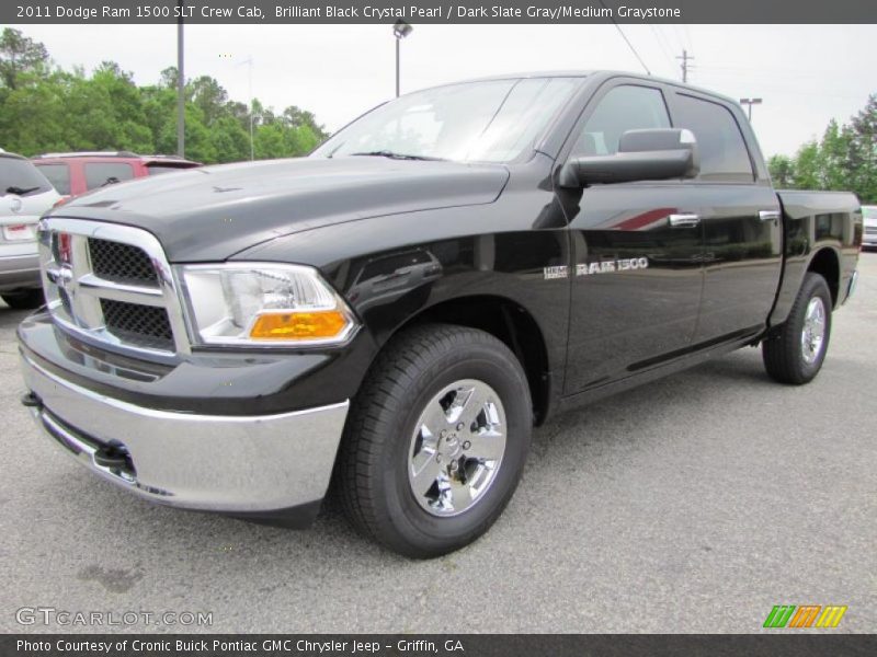 Brilliant Black Crystal Pearl / Dark Slate Gray/Medium Graystone 2011 Dodge Ram 1500 SLT Crew Cab