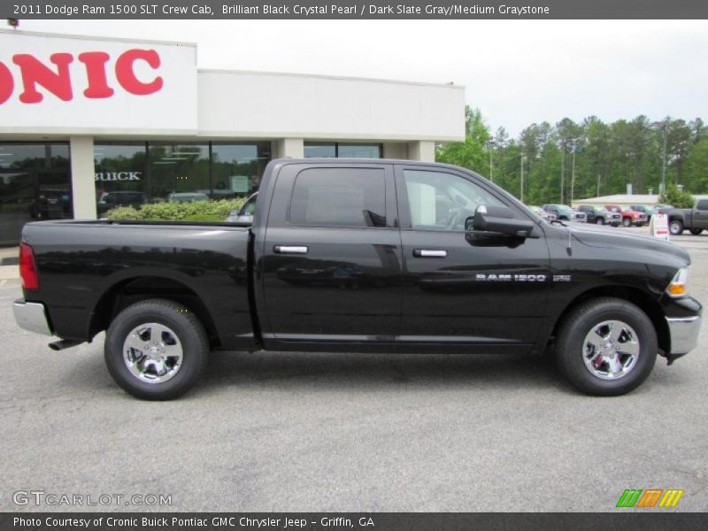 Brilliant Black Crystal Pearl / Dark Slate Gray/Medium Graystone 2011 Dodge Ram 1500 SLT Crew Cab