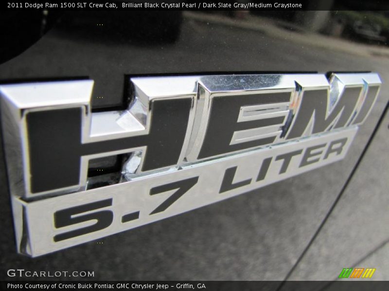 Brilliant Black Crystal Pearl / Dark Slate Gray/Medium Graystone 2011 Dodge Ram 1500 SLT Crew Cab