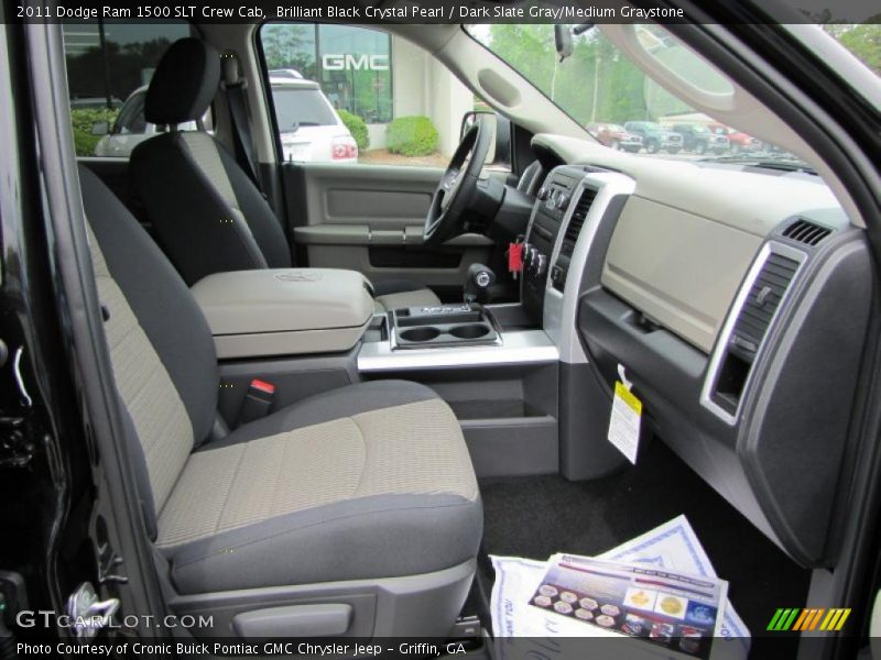 Brilliant Black Crystal Pearl / Dark Slate Gray/Medium Graystone 2011 Dodge Ram 1500 SLT Crew Cab