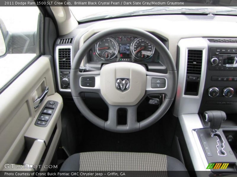 Brilliant Black Crystal Pearl / Dark Slate Gray/Medium Graystone 2011 Dodge Ram 1500 SLT Crew Cab