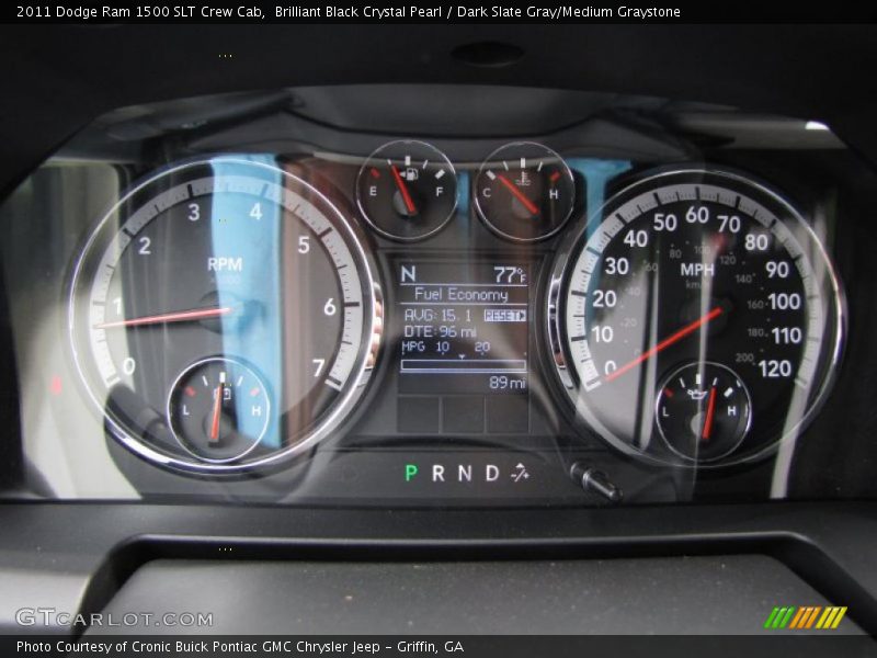 Brilliant Black Crystal Pearl / Dark Slate Gray/Medium Graystone 2011 Dodge Ram 1500 SLT Crew Cab