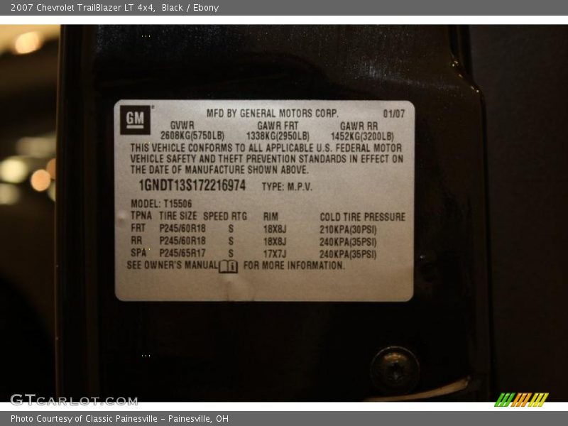 Black / Ebony 2007 Chevrolet TrailBlazer LT 4x4