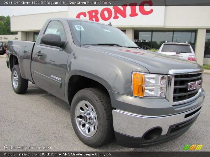Gray Green Metallic / Ebony 2011 GMC Sierra 1500 SLE Regular Cab