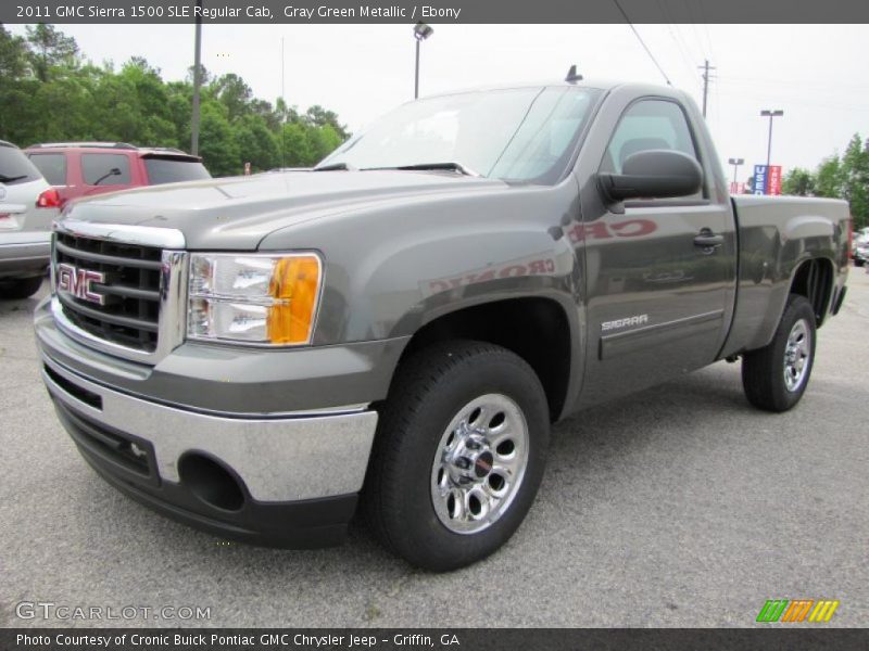 Gray Green Metallic / Ebony 2011 GMC Sierra 1500 SLE Regular Cab