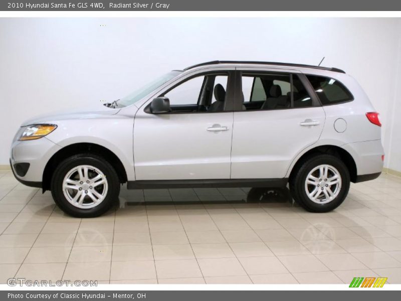 Radiant Silver / Gray 2010 Hyundai Santa Fe GLS 4WD
