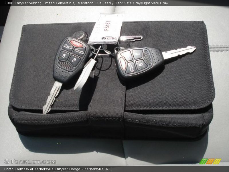 Marathon Blue Pearl / Dark Slate Gray/Light Slate Gray 2008 Chrysler Sebring Limited Convertible