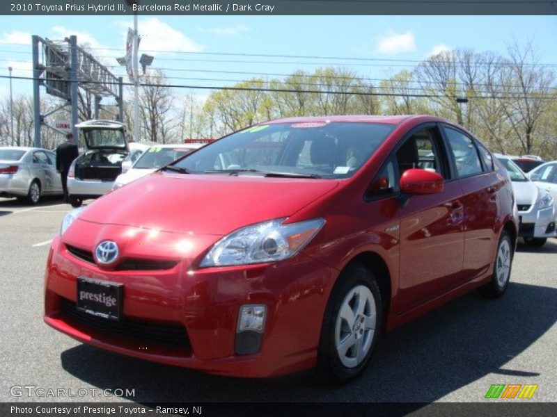 Barcelona Red Metallic / Dark Gray 2010 Toyota Prius Hybrid III