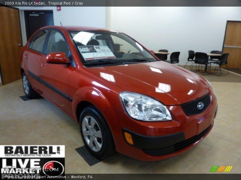 Tropical Red / Gray 2009 Kia Rio LX Sedan