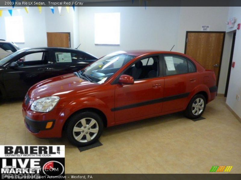 Tropical Red / Gray 2009 Kia Rio LX Sedan