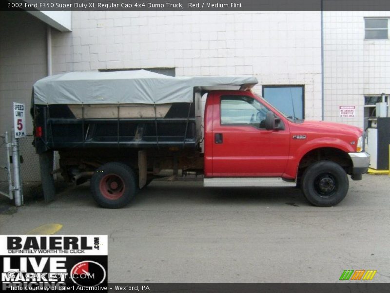 Red / Medium Flint 2002 Ford F350 Super Duty XL Regular Cab 4x4 Dump Truck