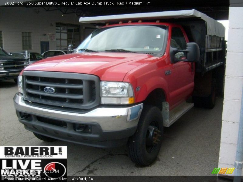 Red / Medium Flint 2002 Ford F350 Super Duty XL Regular Cab 4x4 Dump Truck