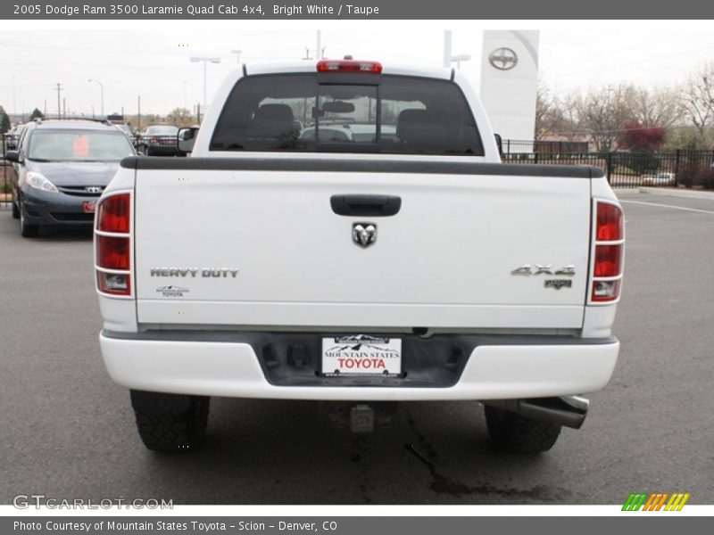Bright White / Taupe 2005 Dodge Ram 3500 Laramie Quad Cab 4x4