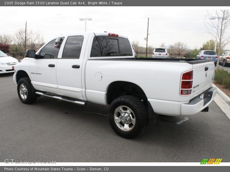 Bright White / Taupe 2005 Dodge Ram 3500 Laramie Quad Cab 4x4