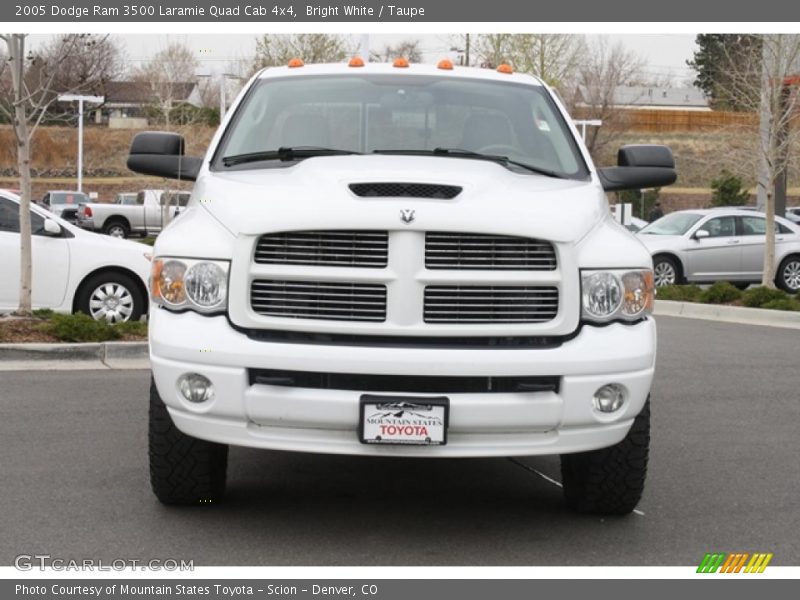 Bright White / Taupe 2005 Dodge Ram 3500 Laramie Quad Cab 4x4