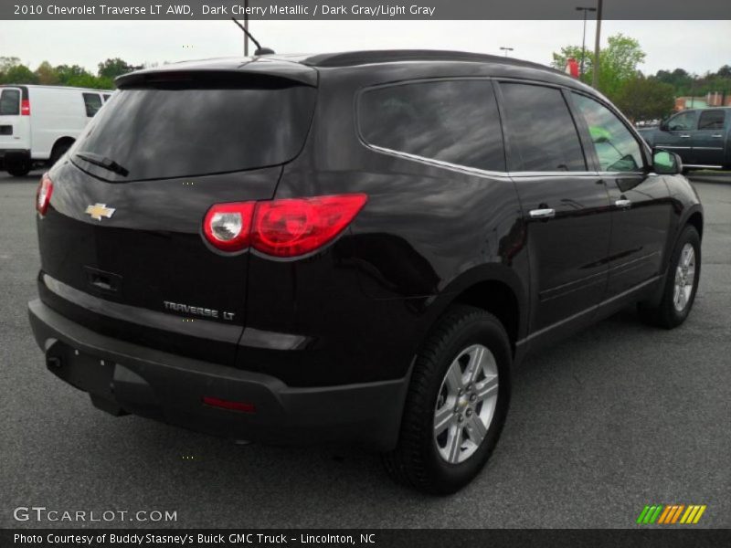 Dark Cherry Metallic / Dark Gray/Light Gray 2010 Chevrolet Traverse LT AWD