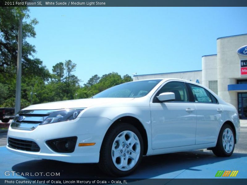 White Suede / Medium Light Stone 2011 Ford Fusion SE