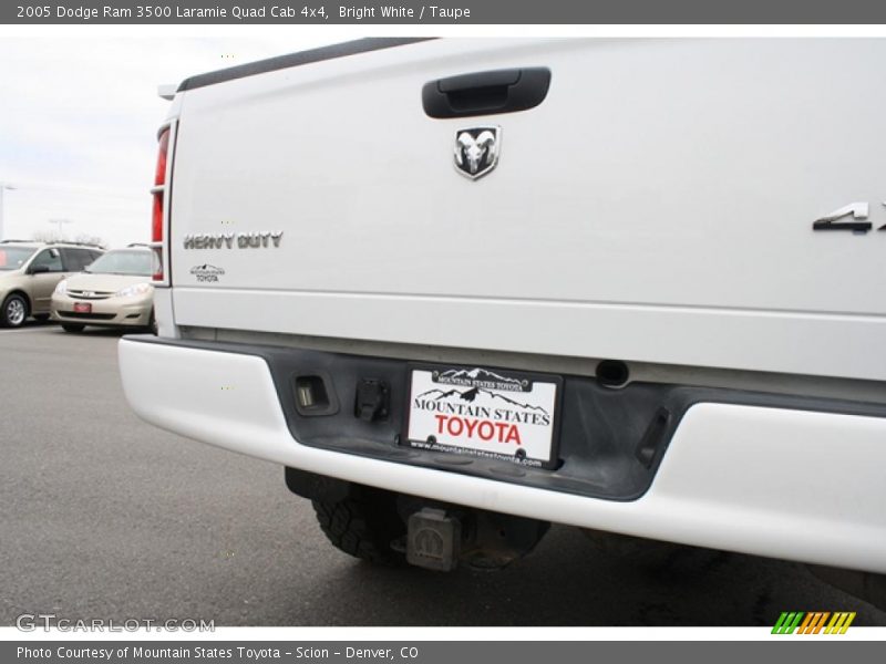 Bright White / Taupe 2005 Dodge Ram 3500 Laramie Quad Cab 4x4