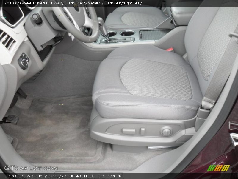 Dark Cherry Metallic / Dark Gray/Light Gray 2010 Chevrolet Traverse LT AWD