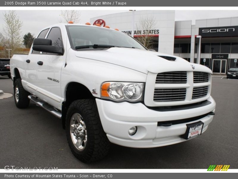 Bright White / Taupe 2005 Dodge Ram 3500 Laramie Quad Cab 4x4