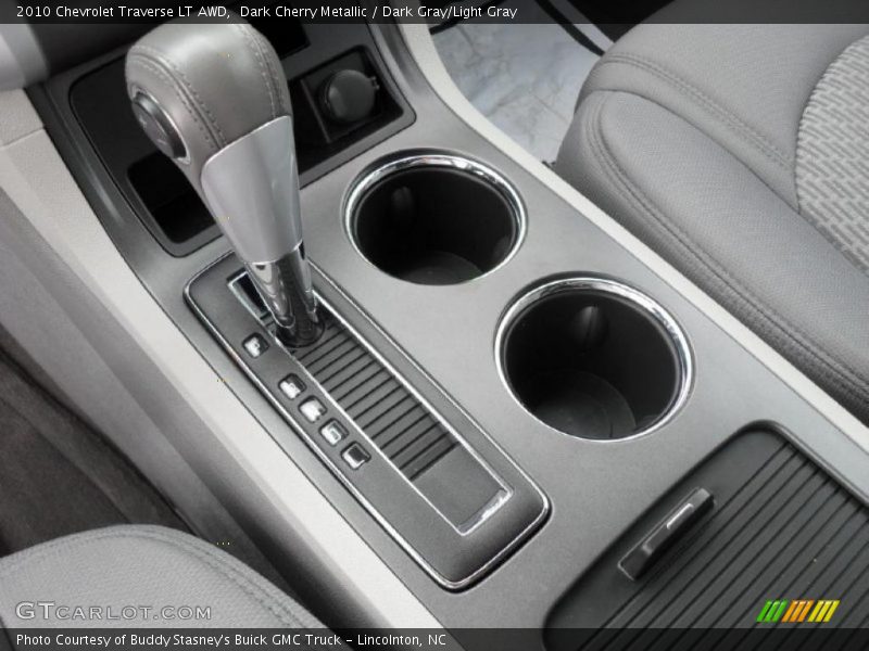 Dark Cherry Metallic / Dark Gray/Light Gray 2010 Chevrolet Traverse LT AWD