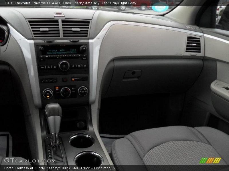 Dark Cherry Metallic / Dark Gray/Light Gray 2010 Chevrolet Traverse LT AWD