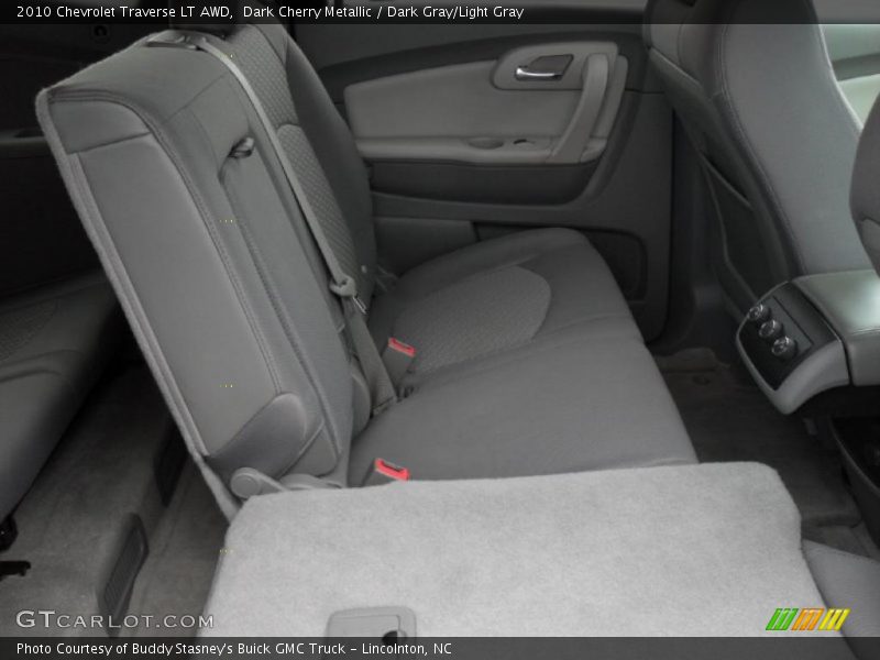 Dark Cherry Metallic / Dark Gray/Light Gray 2010 Chevrolet Traverse LT AWD