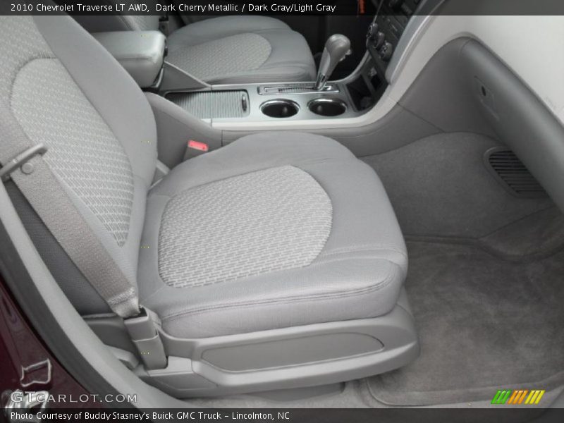 Dark Cherry Metallic / Dark Gray/Light Gray 2010 Chevrolet Traverse LT AWD