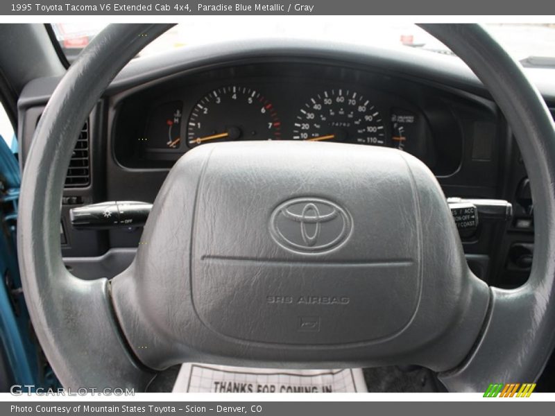 Paradise Blue Metallic / Gray 1995 Toyota Tacoma V6 Extended Cab 4x4