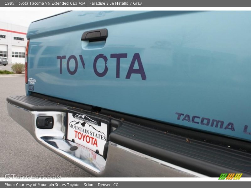 Paradise Blue Metallic / Gray 1995 Toyota Tacoma V6 Extended Cab 4x4