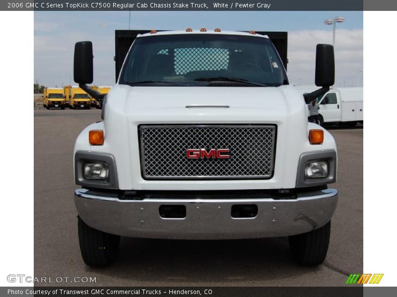 White / Pewter Gray 2006 GMC C Series TopKick C7500 Regular Cab Chassis Stake Truck