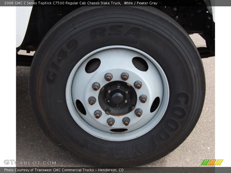 White / Pewter Gray 2006 GMC C Series TopKick C7500 Regular Cab Chassis Stake Truck