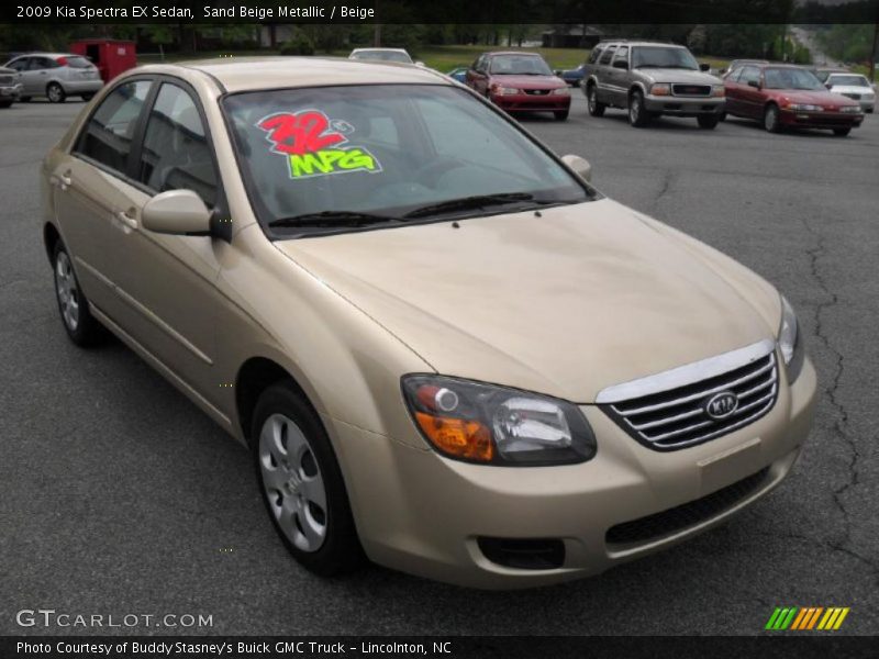 Sand Beige Metallic / Beige 2009 Kia Spectra EX Sedan