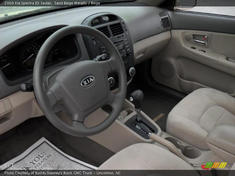 Sand Beige Metallic / Beige 2009 Kia Spectra EX Sedan