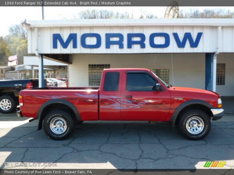 Bright Red / Medium Graphite 1999 Ford Ranger XLT Extended Cab 4x4
