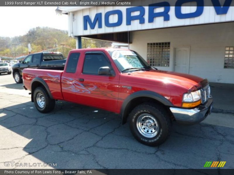 Bright Red / Medium Graphite 1999 Ford Ranger XLT Extended Cab 4x4