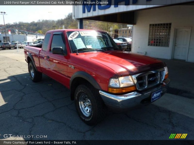 Bright Red / Medium Graphite 1999 Ford Ranger XLT Extended Cab 4x4
