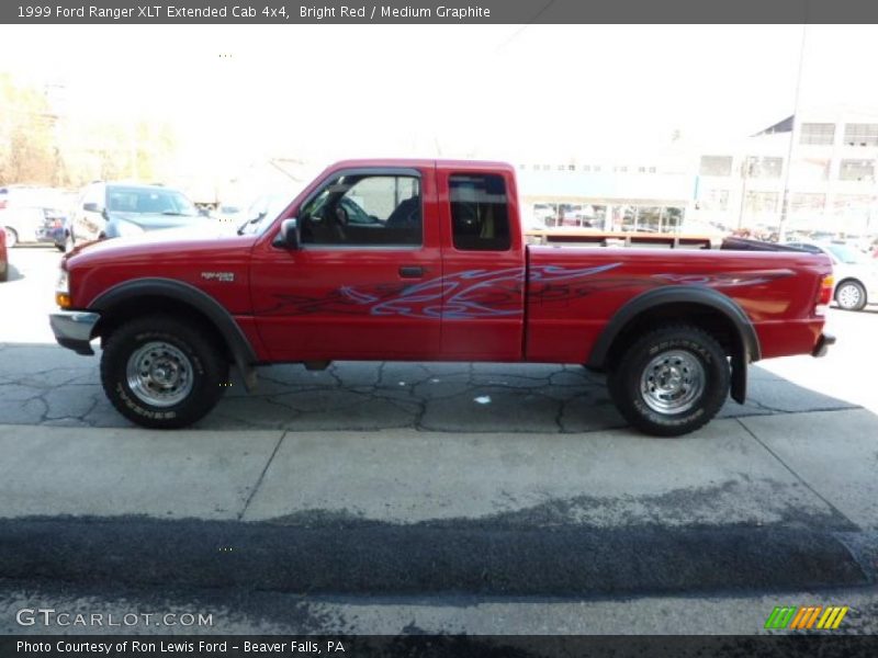 Bright Red / Medium Graphite 1999 Ford Ranger XLT Extended Cab 4x4