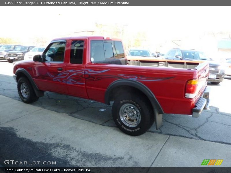 Bright Red / Medium Graphite 1999 Ford Ranger XLT Extended Cab 4x4