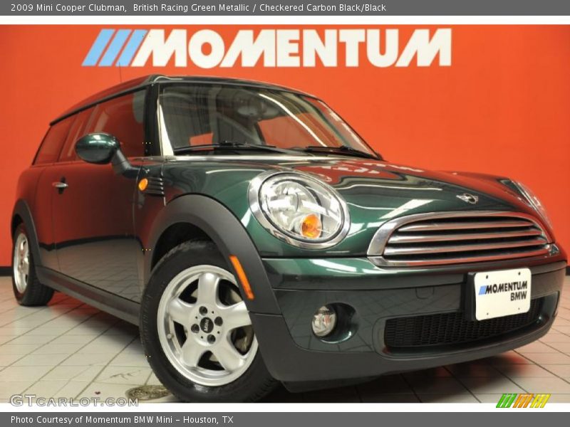 British Racing Green Metallic / Checkered Carbon Black/Black 2009 Mini Cooper Clubman