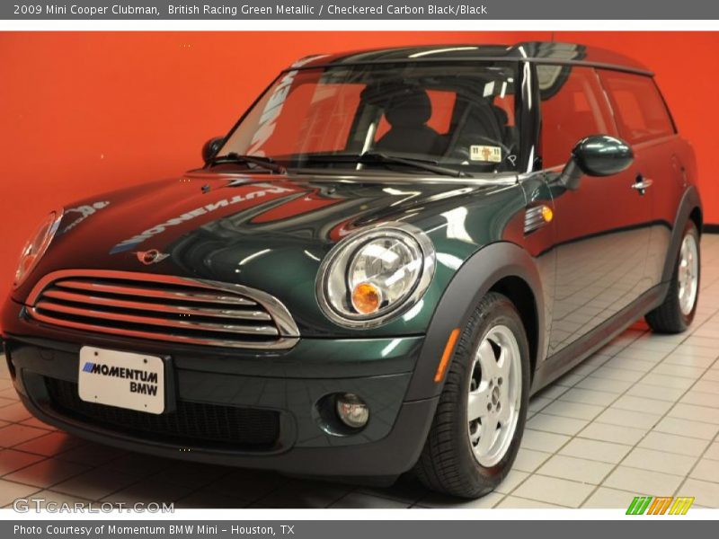 British Racing Green Metallic / Checkered Carbon Black/Black 2009 Mini Cooper Clubman