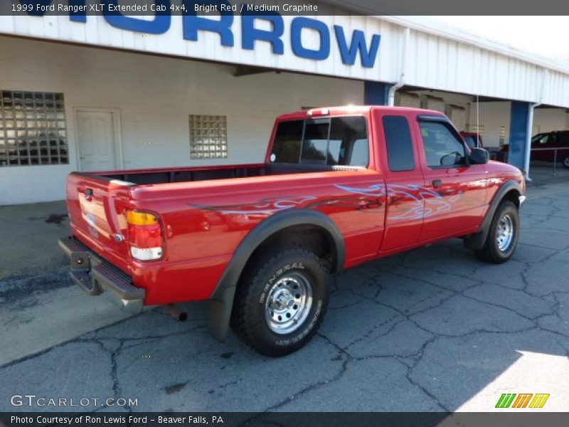 Bright Red / Medium Graphite 1999 Ford Ranger XLT Extended Cab 4x4