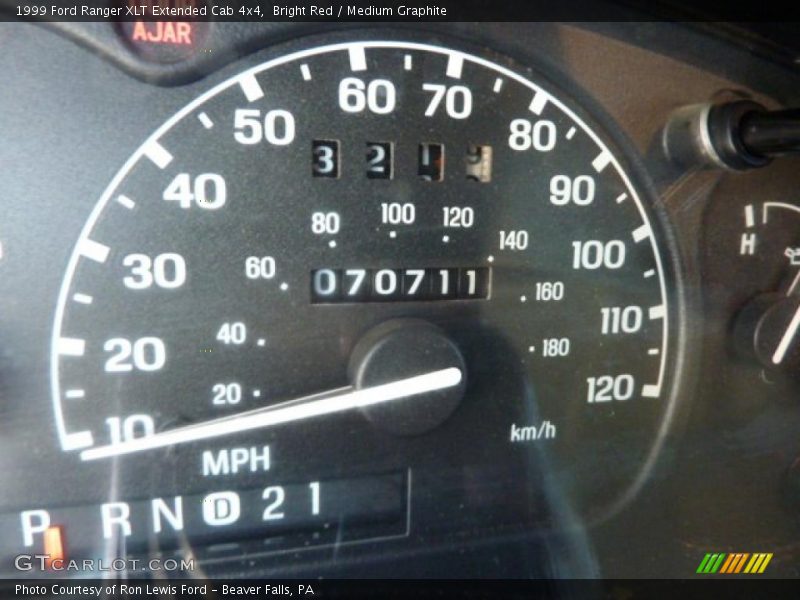 Bright Red / Medium Graphite 1999 Ford Ranger XLT Extended Cab 4x4